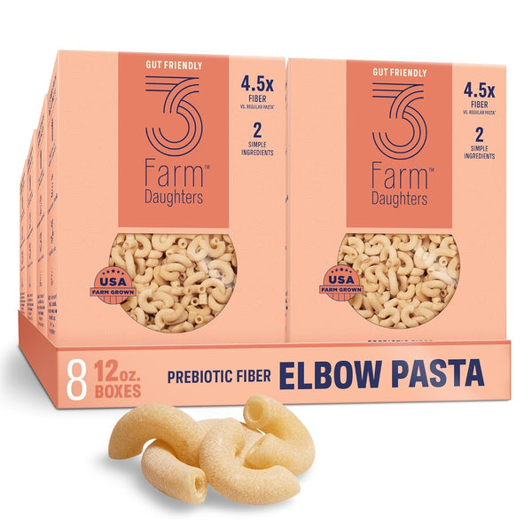 Three Farm Daughters High Fiber Elbow Macaroni Pasta Pack, Low GI, Non