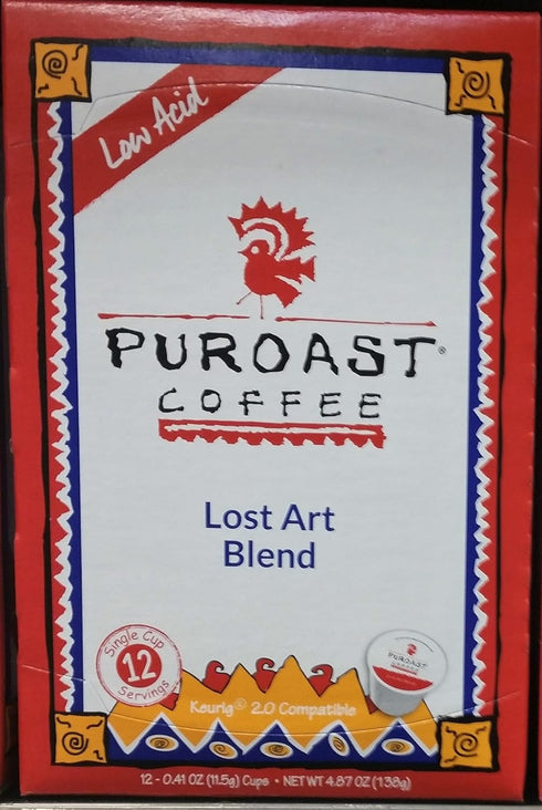 Puroast Low Acid Coffee Single Serve Pods, Medium Roast, 12 Count - High Antioxidants & High pH, Compatible with Keurig