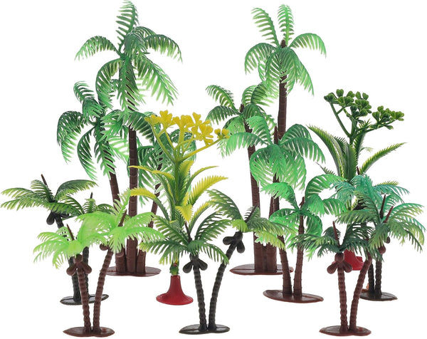 10Pcs Miniature Coconut Palm Tree Model Artificial Greenery Plant Decoration DIY Train