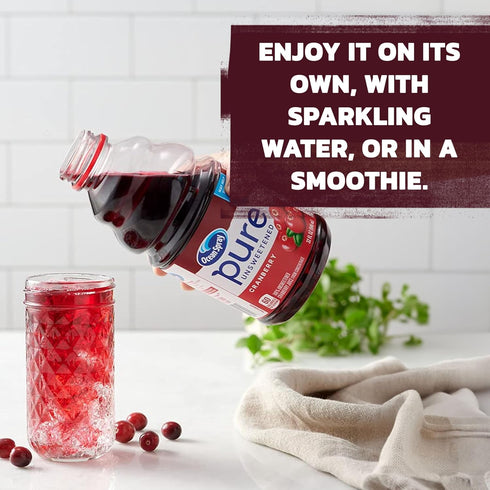 100% 32 Oz Ocean Spray Pure Unsweetened Tart Cherry, Tart Cherry Juice, Fl Bottle