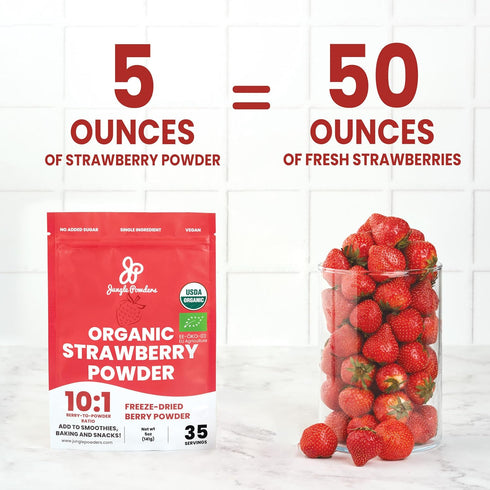 5oz 5oz Jungle Powders Organic Strawberry Powder & Organic Passion Fruit Powder Bundle Freeze-Dried Dehydrated Fruit