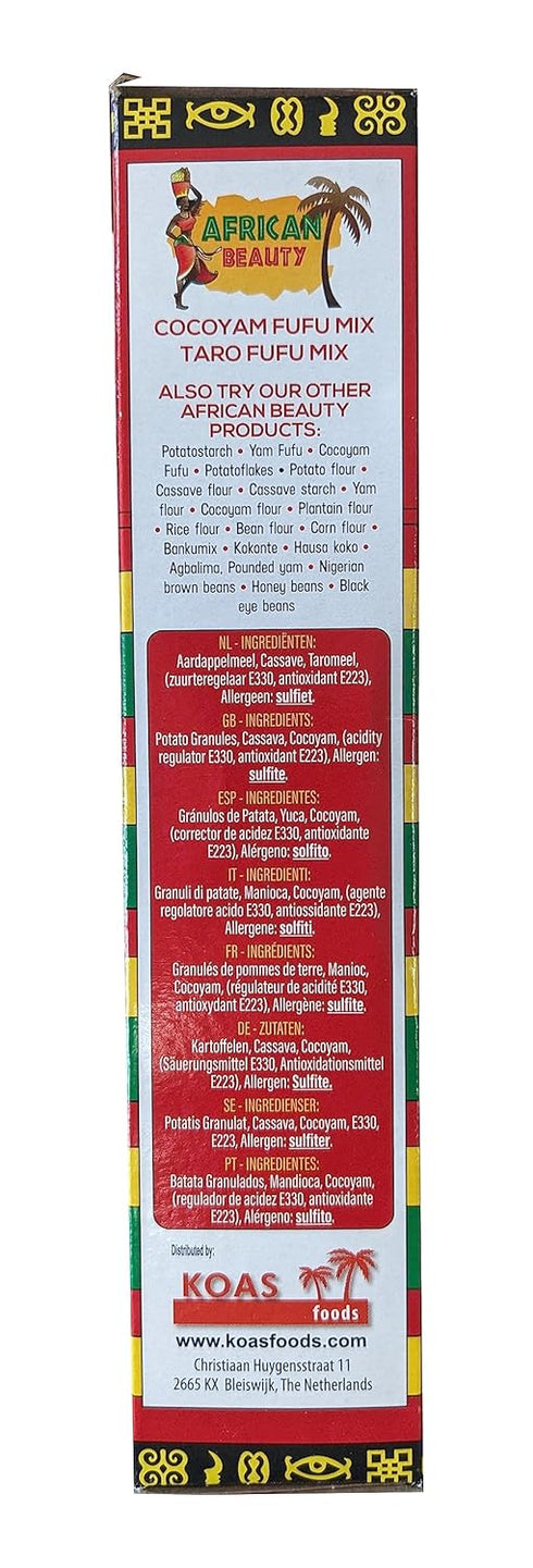 African Beauty 24oz 100% (Pack 2) Cocoyam Fufu Flour African Mix - Authentic, Premium Quality Fufu Flour with Real