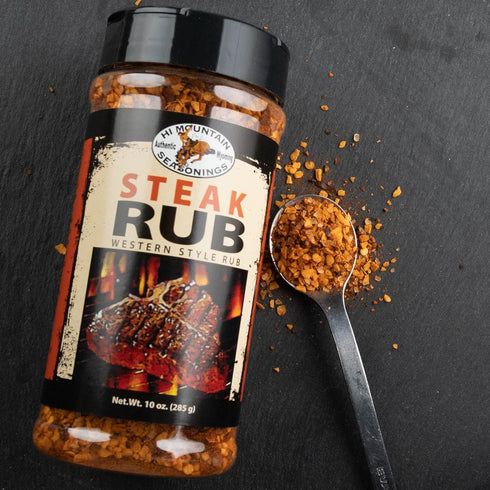 10 Oz Hi Mountain Seasoning | STEAK RUB | Western Style BBQ Rub | Steak Seasoning | Delicious on Beef, Pork