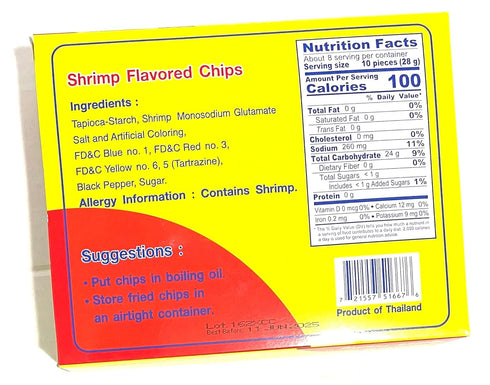 Dragonfly Shrimp Chips Shrimp Chips - Asian Colored Shrimp Snacks (to cook) - Uncooked Quick Frying - Thailand
