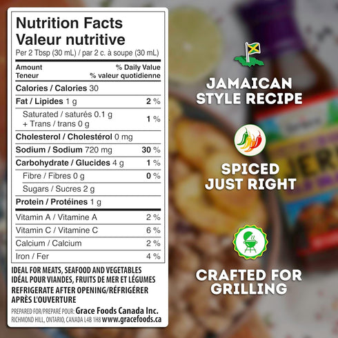 2-Pack Grace Jerk BBQ Sauce & Marinade Bold & Spicy Caribbean Jerk Barbecue Sauce for Finishing and Authentic Jerk
