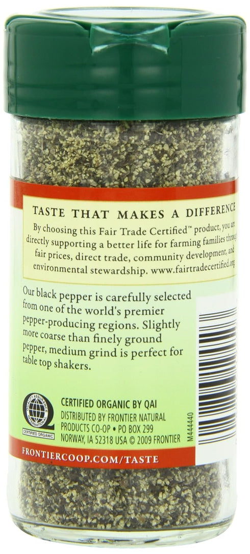 Frontier Natural Products Pepper, Og, Medium Black, Ft, 1.80-Ounce