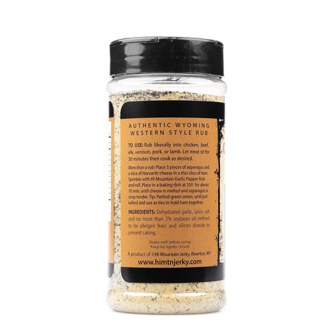 11 Oz Hi Mountain Seasoning | GARLIC PEPPER RUB | Western Style BBQ Rub & Meat Seasoning | Delicious on Beef, Pork