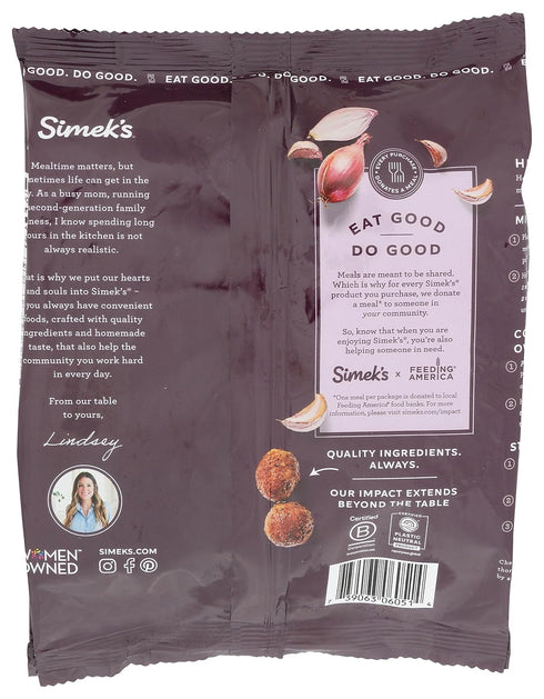 Simek's 12 , Original Beef Meatballs, Ounce