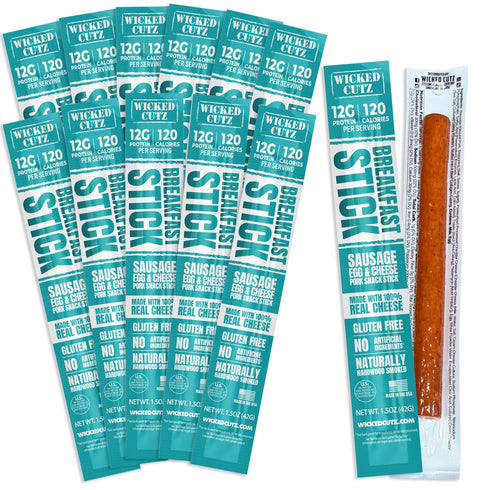 Wicked Cutz Sausage Egg and Cheese Stick, 12g Protein Per Gluten Free