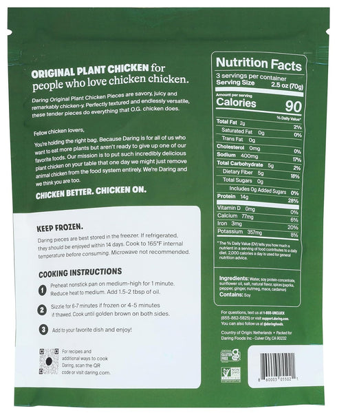 DARING Frozen, 8 Foods, Original Plant Based Chicken Pieces, Ounce