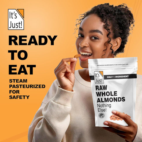 32oz (2lbs) It's Just! Raw Whole Almonds - Unsalted, Premium Quality, Grown in California