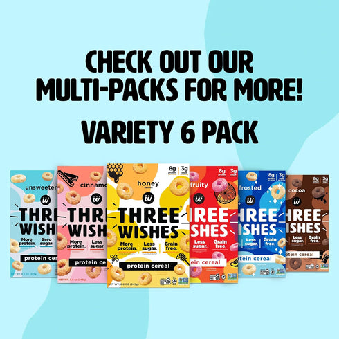 (1-Pack) Protein and Gluten-Free Breakfast Cereal by Three Wishes - High Protein and Low Sugar Snack - Vegan, Kosher