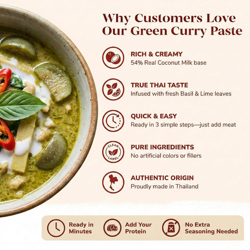 180g, 4 Pack SN Food Authentic Thai Concentrate Curry Paste, (GREEN CURRY)