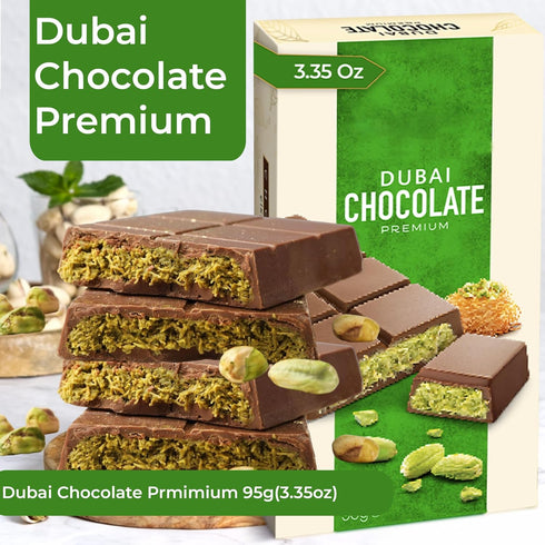 3.35oz (95g), Chobella Dubai Chocolate Bar Pistachio Premium Mini Dubai Chocolate Bar with Pistachio Cream and Kataifi