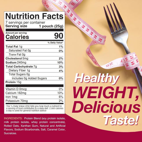 Packed 7 Count ProtiDIET High Protein Maple Brown Sugar Oatmeal - Sugar free Instant Oatmeal for a Healthy