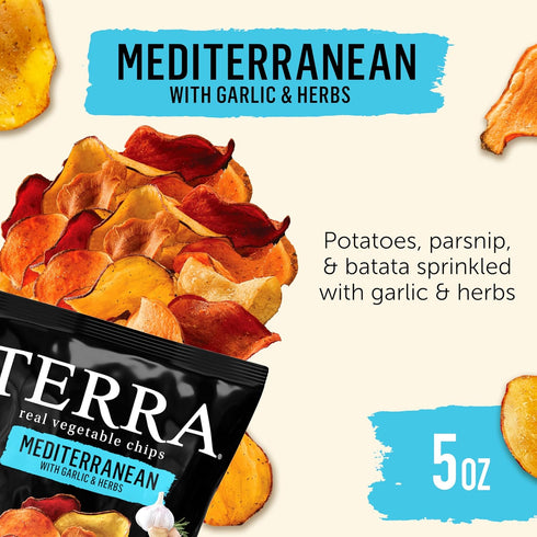 5 oz Terra Vegetable Chips, Mediterranean Garlic & Herbs Real Vegetable Chips