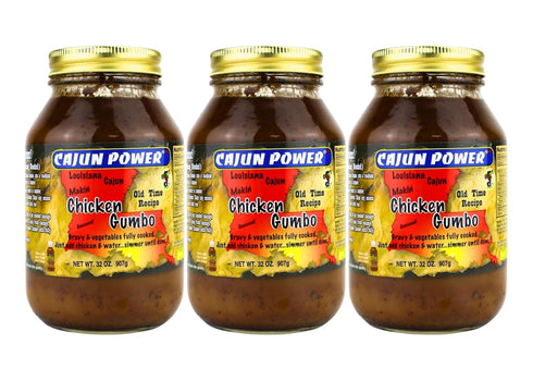 Cajun Power Makin' Chicken Gumbo, 32oz Jar Authentic Louisiana Recipe, Rich and