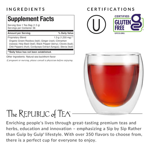 36 The Republic of Tea - Get Burning - Herb Tea for Metabolism, Tea Bags
