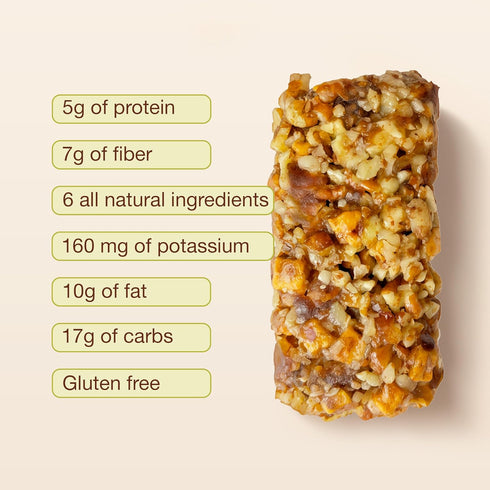 1.41 (Pack 12) Fiber-Packed ToYou Gluten Free Chewy Fruit and Nut Bars - Healthy Protein Snacks | Apple Pecan - Ounce