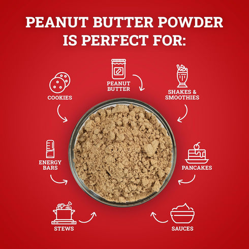 2LB (Pack 1) 100% 8g Hoosier Hill Farm Peanut Butter Powder, of No Additives, Peanut Powder, of Protein per serving