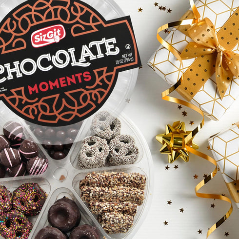 28oz 6 Mothers Day Chocolate Gift Box, Chocolate Gift Basket of Sectional Platter, Ideal Food Gifts for Women on