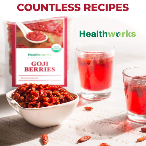 Healthworks Raw Goji Berries - 16 Ounces, Certified Organic, Sun-Dried, Keto, Vegan, Non-GMO Superfood