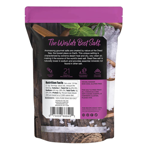 100% 5 Lb. Packaging Aromasong Coarse Sea Salt for Grinder Refill - Pure & Natural Dead Sea Salt Coarse Grain Bulk May