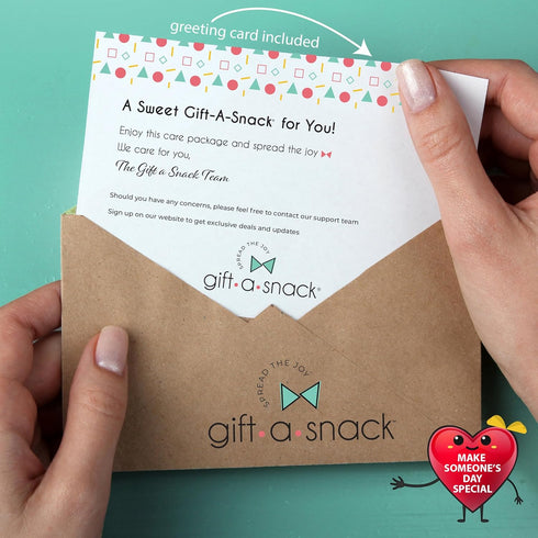 Package (50 Count) Gift A Snack - Easter Treats, Healthy Snack Box Care + Greeting Card Birthday Treats Gift Basket