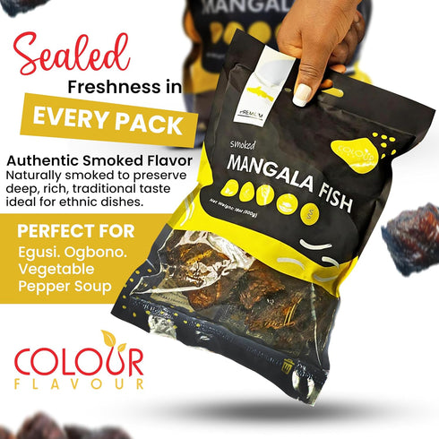 100% 500g (18oz) Colour Flavour Smoked Mangala | Premium Nigerian Dried Fish (Cut-Cut) Natural, Hygienically Prepared |