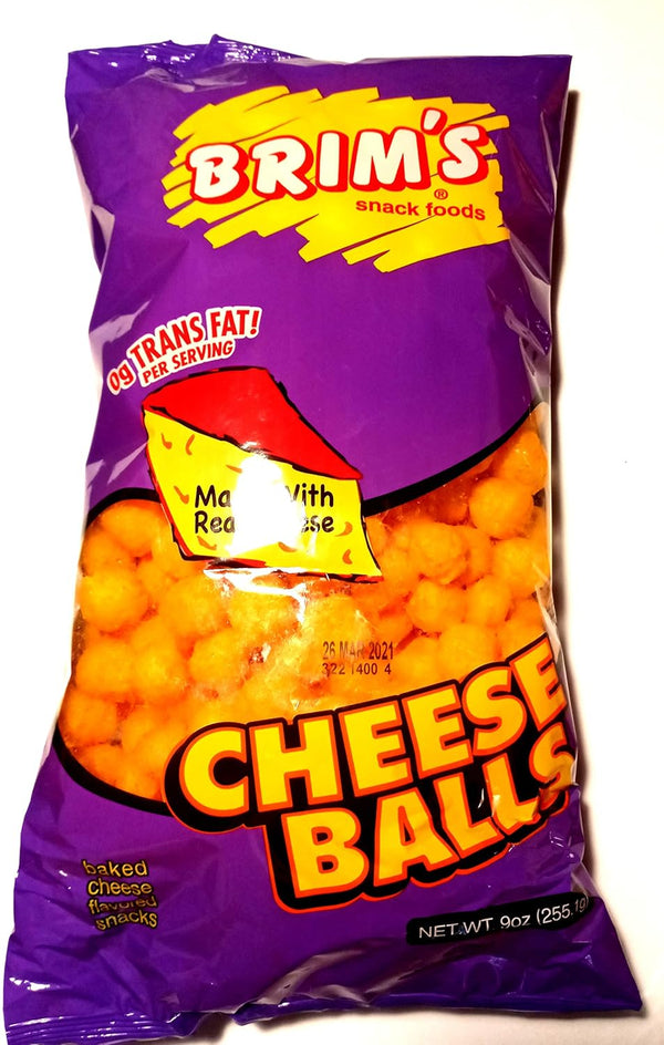 Brim's Cheese Balls 9 oz Bag Made with Real Cheese