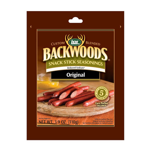 LEM Products Backwoods Reduced Sodium Original Snack Stick Seasoning, Ideal for Wild