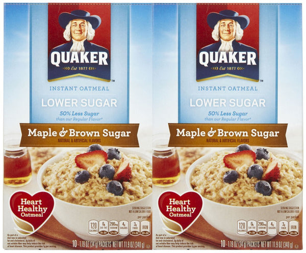Quaker Oatmeal Instant Oatmeal Maple & Brown Sugar Lower Sugar -