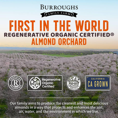 2.5lb Burroughs Family Farms USDA Organic Roasted and Diced Almonds First Regenerative Organic Certified Farm Unsalted