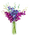 KaBloom - Midnight in the Tropics Bouquet of Blue and Purple Orchids