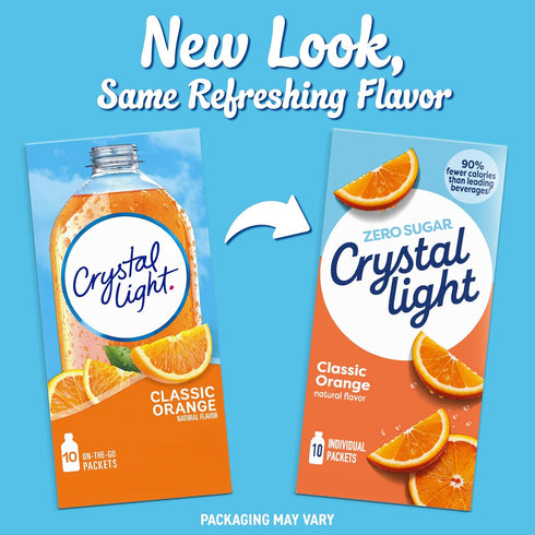 10 2 Crystal Light On The Go Sunrise Classic Orange Drink Mix, ct, pk