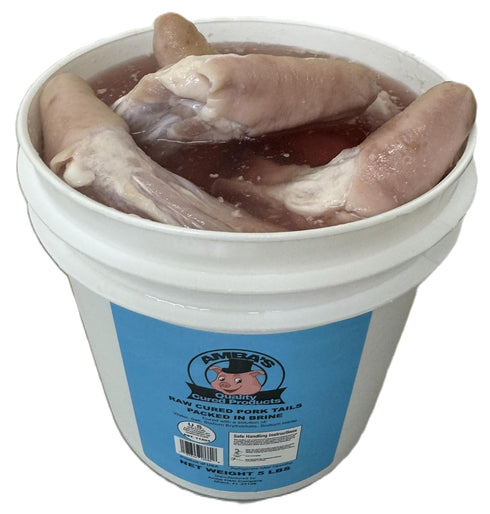 Generic Packed 5lb Cured Pork Tails In Brine, Pail, Ideal for Jamaican Stew Peas With Pig Tails Recipe and Other