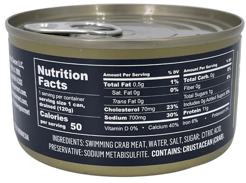 6 oz (170g) 11g Poseidon Chunk Crabmeat, Can | Premium Quality, Wild-Caught, High-Protein Seafood for Crab Cakes