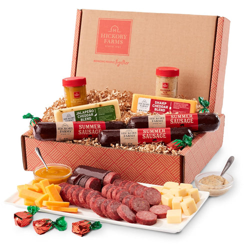 Set Summer Package Hickory Farms Savory & Sweet Farmhouse Meat and Cheese Gift Basket (Small) - Box | Charcuterie Board