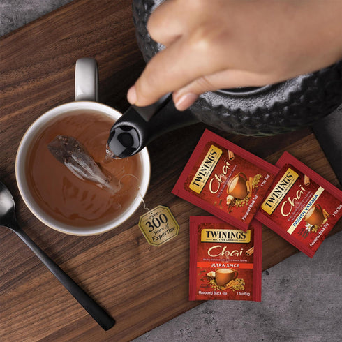Twinings Chai Tea Variety 3-Pack – Chai, Ultra Spice Chai, French Vanilla Chai, Caffeinated Black Tea Bags (20 Count