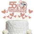 Sumerk 55th Anniversary Cake Topper, 13PCS Rose Gold Glitter Cake Decorations for Wedding Anniversary Celebration Party