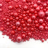 Weraru Edible Red Pearl Sugar Sprinkles, 130g/4.58oz - Baking Edible Cake Decorations for Cupcake Toppers, Celebrations