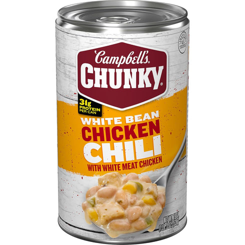 Campbells Chunky White Bean Chicken Chili, 19 oz Can