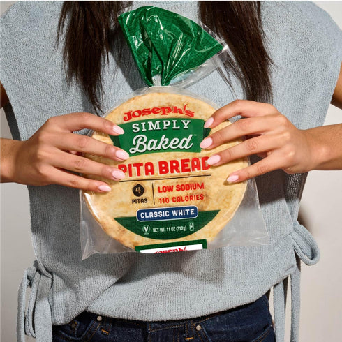 1-Pack, (4 Pack, 11oz.) Joseph's Simply Baked Classic White Pita, Fresh Baked Pitas per