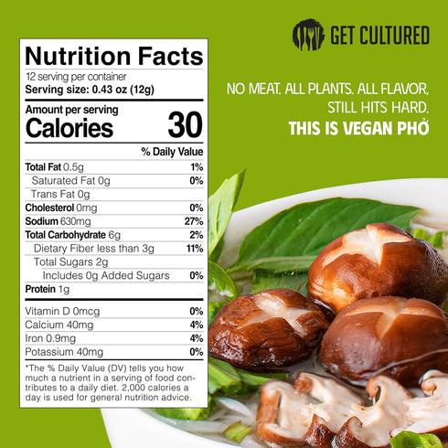 3.2 oz (10-12 Get Cultured Box Vegan Pho Soup Starter, Authentic Vietnamese Vegan Broth Base with Curated Herbs