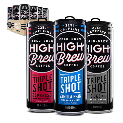 High Brew Coffee | Triple Shot Cold Brew Variety Pack Vanilla Bean,