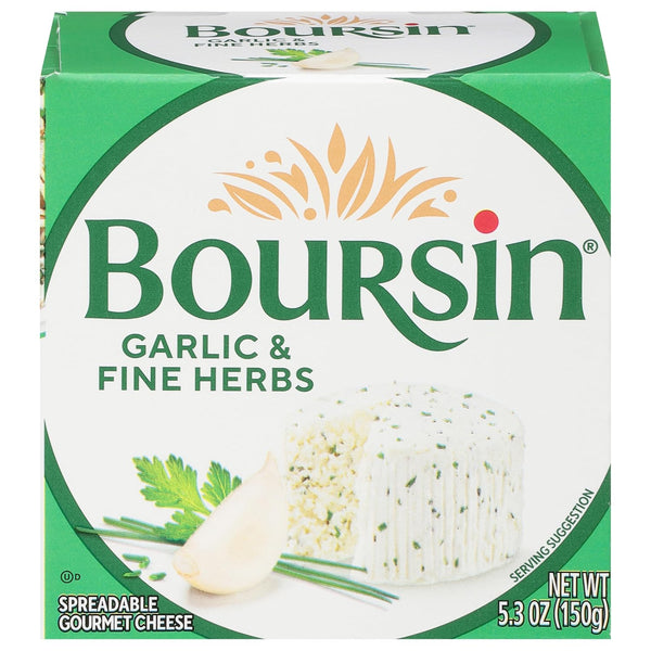 Boursin Garlic & Fine Herbs Cheese, Artisan fresh cheeses, 5.2 Ounce