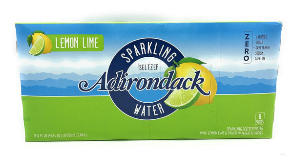 ADIRONDACK BEVERAGES Lemon Lime Seltzer Water 8 Pack, 12 FZ