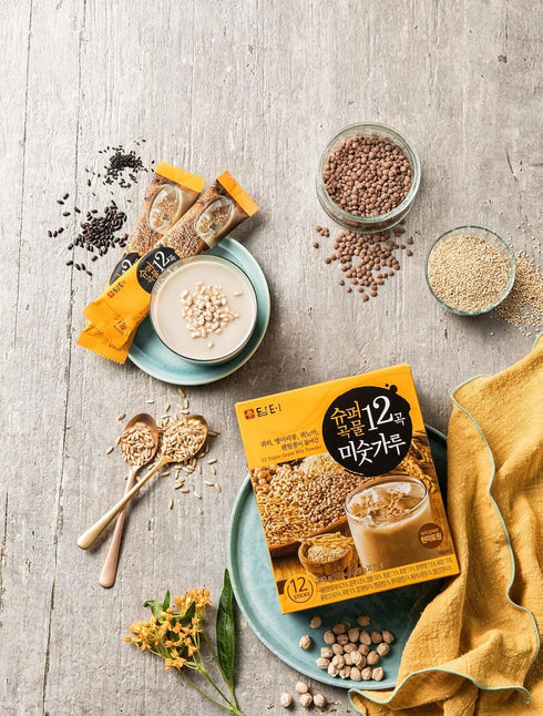 12-Grain 20g 40 Packs Damtuh Misugaru Powder Drink Mix Korean Roasted Multigrain Blend with Quinoa, Oat, Lentil