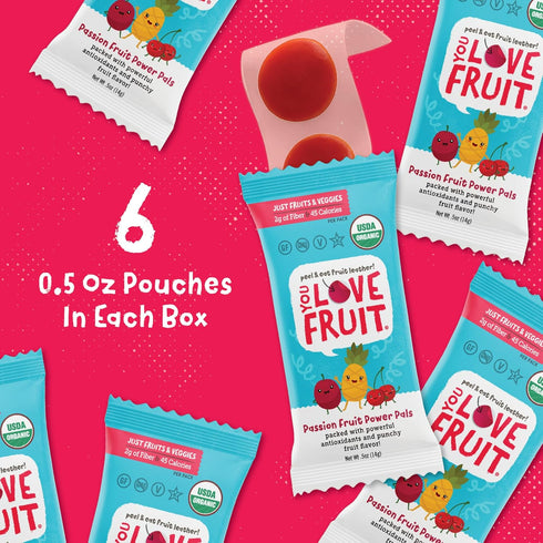 Pack, packed, 0.5 oz (Pack 6, YOU LOVE FRUIT All Natural Fruit Snacks, Healthy Snack Real Fruit! Gluten Free, Non GMO