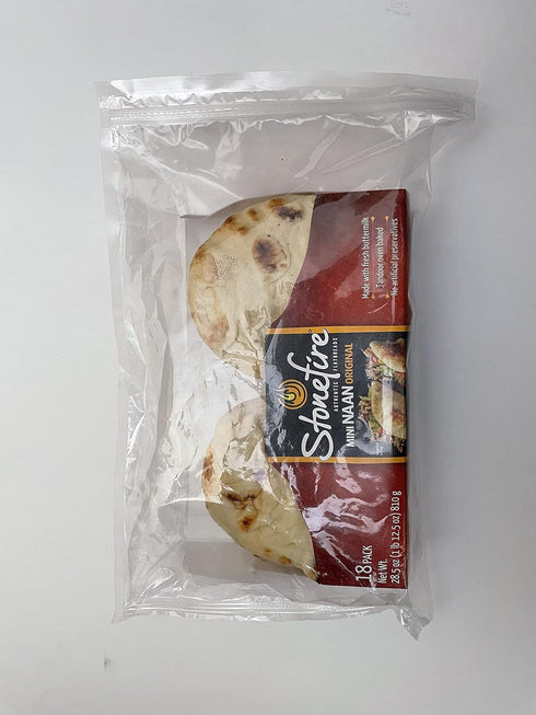 Stonefire 18 packaging Mini Naan (Original) Fresh Authentic Flatbreads, Mini Flatbreads Total in a resealable